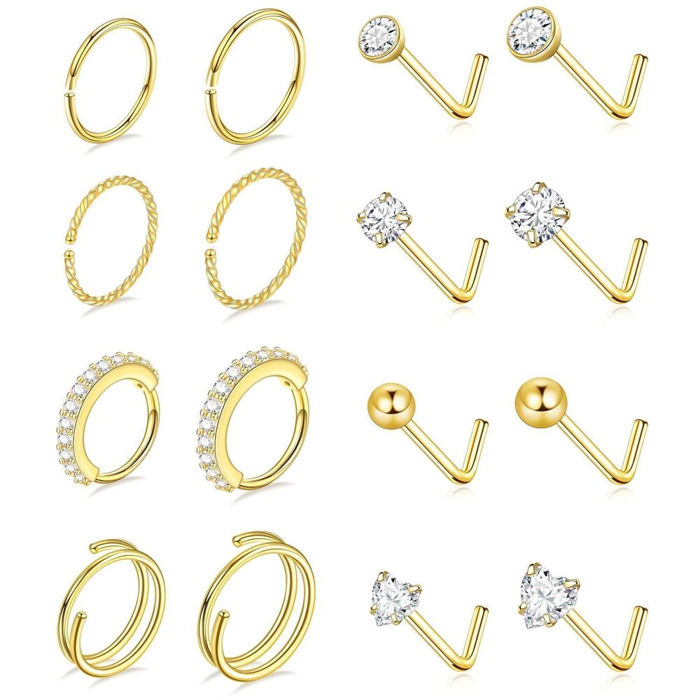Nose Rings Hoops for Women Nose Studs Jewelry Piercings Surgical